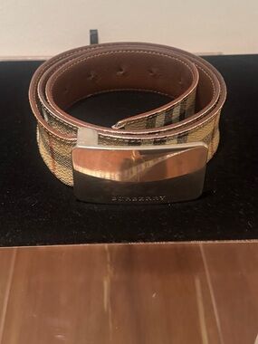 Vintage Burberry belt, trimmed to 38” total.